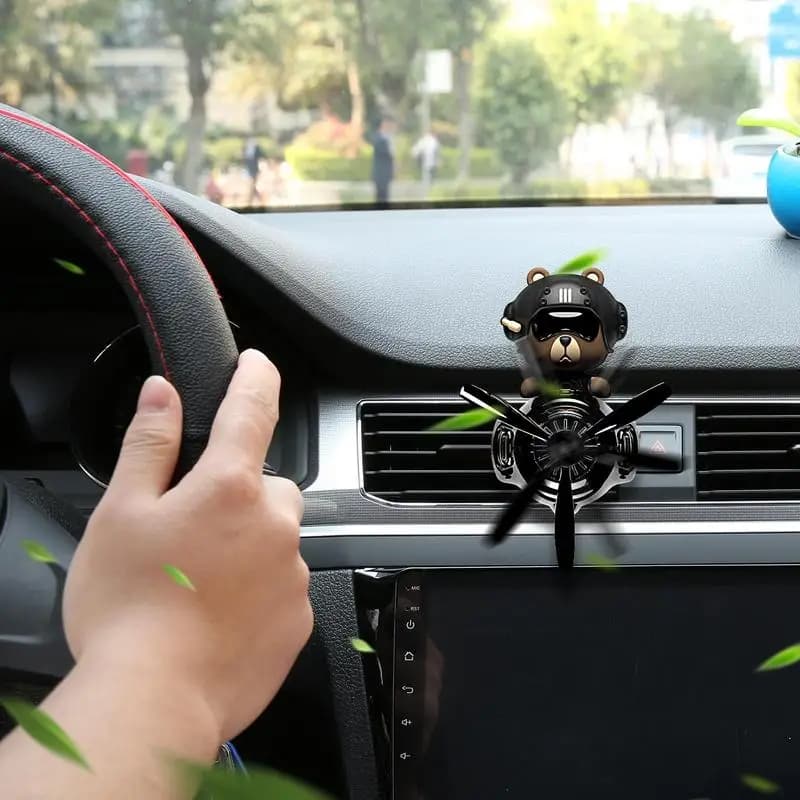 Plane Car Air Freshener Plane Rotating Aromatherapy Diffuser Shaking Head Car Perfume Stylish Automobile Decor For Relaxing