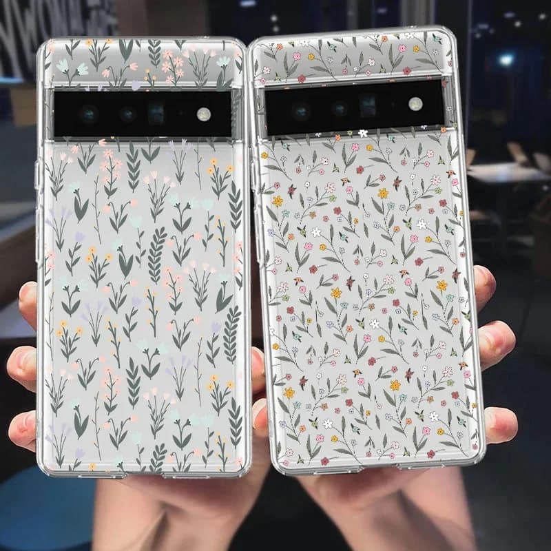 Soft Pale Little Flower Clear Phone Case for Google Pixel 8A 8 9 Pro XL 6A 7A 6 7 Pro 5G Cute INS Korean Shockproof Cover Fundas