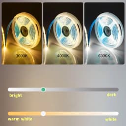 24V CCT COB Dual Colour LED Light Strip 576leds/m 5M High Density Warm Cool White Dimmable Linear Lights LED Flexible Tape Rope