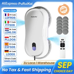 PuRuiKai Portable Window Cleaning Robot,Intelligent Cleaning with Dubbele Nozzle Water Sprayer, Remote Control