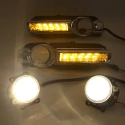 LED Daytime Running Light DRL & Fog Lamp Set for Mitsubishi Pajero Montero Shogun 2015-2020 Driving Turn Signal Light with Wires