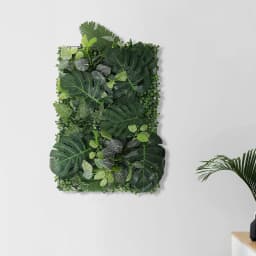 Livingandhome Artificial Plants Green Wall Panel Handcrafted White Silk Hydrangea Flower Panel