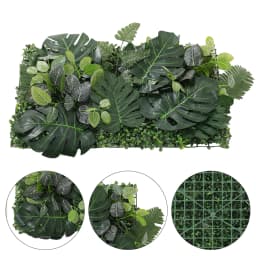 Livingandhome Artificial Plants Green Wall Panel Handcrafted White Silk Hydrangea Flower Panel