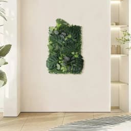 Livingandhome Artificial Plants Green Wall Panel Handcrafted White Silk Hydrangea Flower Panel