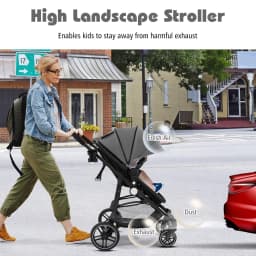 DORTALA 2 in 1 Baby Stroller Foldable Pushchair Reversible Seat With Adjustable Canopy