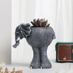 Elephant Shaped Planter Indoor Planter Flower Pot Statue Cute Outdoor Plant Pots Garden Animal Decor Statue for Home Desktop