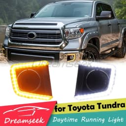 LED Daytime Running Light DRL For Toyota Tundra SR / SR5 / TRD PRO / Limited / Platinum / XK50 2014-21 Fog lamp With Turn Signal