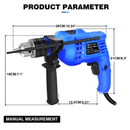 360° Rotating Handle Power Electric Hammer Drill, 2 in 1 Function Rotary Hammer Drill 1000W Variable Speed with Impact Drill Bit
