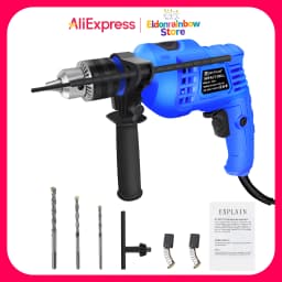 360° Rotating Handle Power Electric Hammer Drill, 2 in 1 Function Rotary Hammer Drill 1000W Variable Speed with Impact Drill Bit