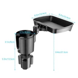 Expandable Cup Holder for Car Adjustable Rotatable Extender Tray All Purpose Cup Holder for Mugs Car Food Table Tray with Phone