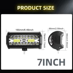 HAOLIDE 7inch 240W LED Work Light Pods Flood Combo Beams Off-road Square Lawn Mower for SUV ATV 4X4 Truck Boat Car 12V 24V