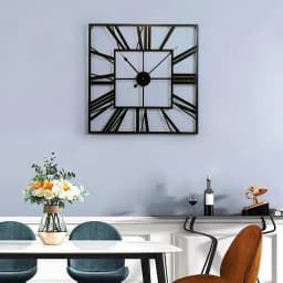 Livingandhome Modern Square Oversized Decorative Metal Wall Clock