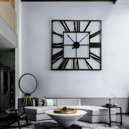 Livingandhome Modern Square Oversized Decorative Metal Wall Clock