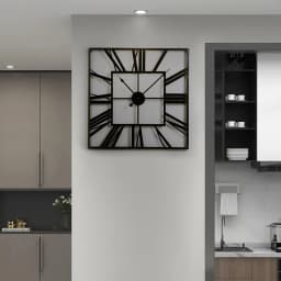 Livingandhome Modern Square Oversized Decorative Metal Wall Clock