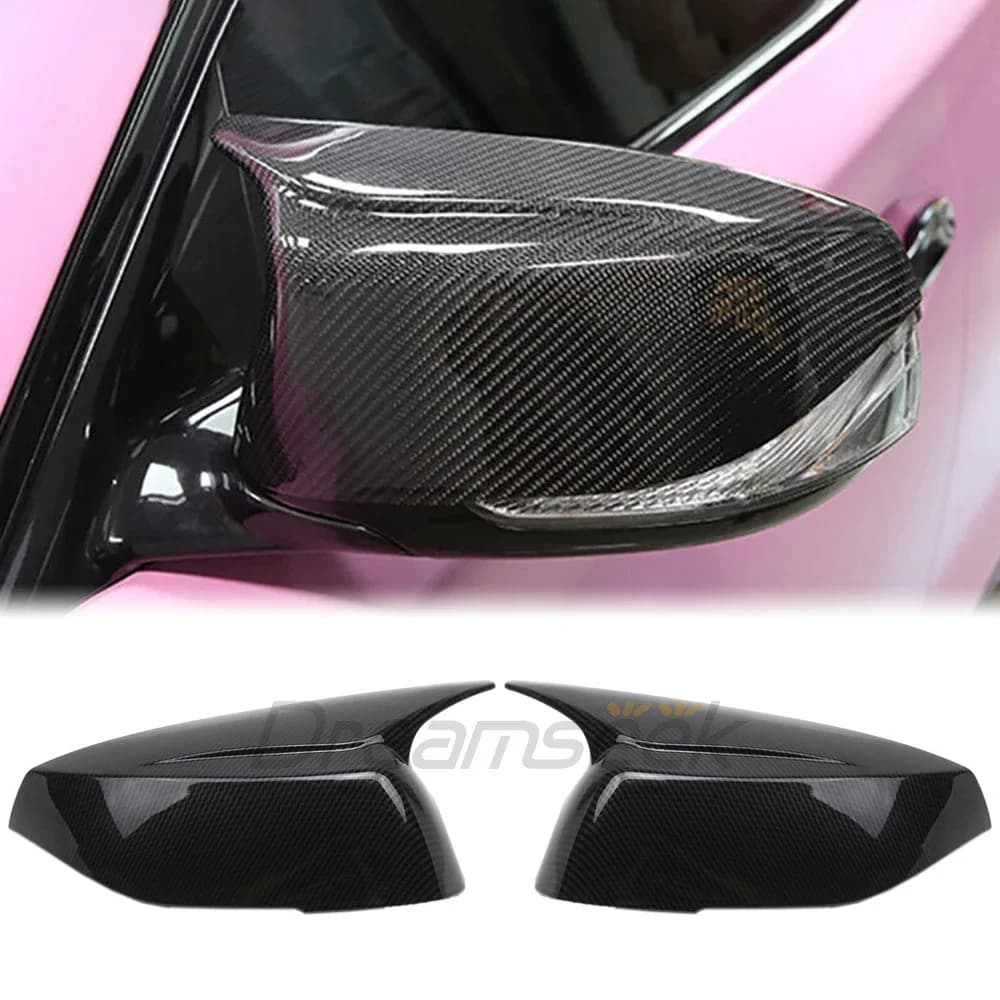 2x Rear view Side Wing Mirror Cover Fit For Infiniti Q50 2014-2023 Q60 2016-2022 Q70 2014-2019 QX30 2017-2019 Carbon Fiber Style