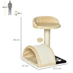 PawHut Cat Tree Scratching Scratcher Post Kitten Activity Centre Climber Hanging Ball