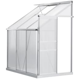 6 X 4ft Lean to Polycarbonate Greenhouse for Garden W/ Adjustable Roof Vent