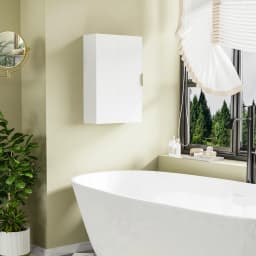 kleankin Bathroom Wall Cabinet with Adjustable Shelves for Hallway, Living Room