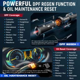 New LAUNCH CRP129HD Heavy Duty Truck Diesel Scanner Diagnostic Tool Oil DPF Reset Speed Limit Adjust Bi-directional Commercial