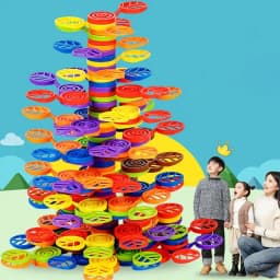 Stacking Tree Toy Puzzle Stacking Balance Game Building Tree Train Hand-Eye Coordination Fun Learning Playset Preschool Activity