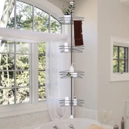 Voltsify 4 Tier Metal Corner Shower Shelf Wall Rack Organizer Bathroom Black