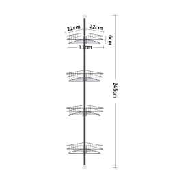 Voltsify 4 Tier Metal Corner Shower Shelf Wall Rack Organizer Bathroom Black