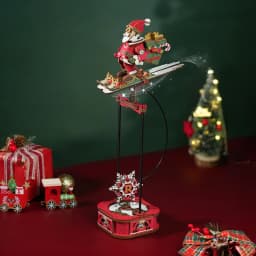 ROKR Gravity Swing Model Building Kit 3D Wooden Puzzle kit Santa on Sleigh kit Ocean Fisher kit Best Gifts for Adults T