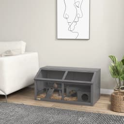PawHut Wooden Hamster Cage, Gerbil Cage for Syrian Hamster with Exercise Play House, Openable Top 85 x 45 x 44cm