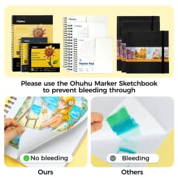 Ohuhu Honolulu Plus 24 Colors Alcohol Markers Double Tipped Art Marker Set Refillable Marker Pen Coloring Illustrations Drawing