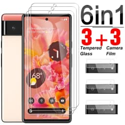 6in1 Tempered Glass For Google Pixel 7 6 8 9 6a Screen Protector lens film For Google Pixel 7a 8a 8 Pro 9 Pro XL Protective film