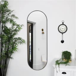 【Lifeideas】Black/Gold 150/160cm Oval Full Length Wall Mounted Mirror