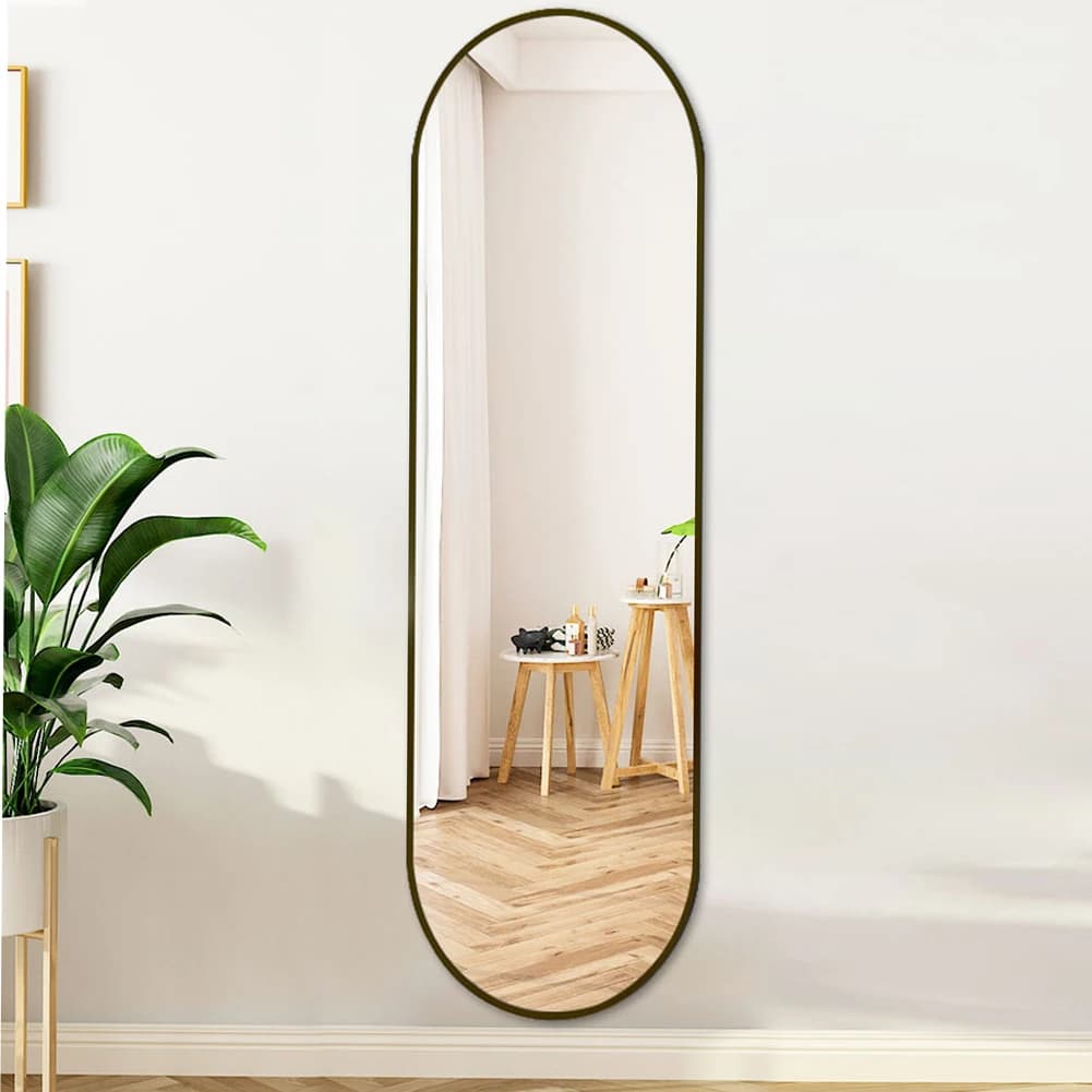 【Lifeideas】Black/Gold 150/160cm Oval Full Length Wall Mounted Mirror