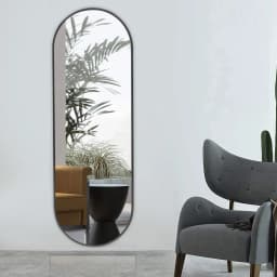 【Lifeideas】Black/Gold 150/160cm Oval Full Length Wall Mounted Mirror