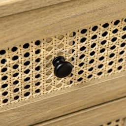 HOMCOM Chest of Drawers, 4 Drawer Unit Storage Organiser with Rattan Element