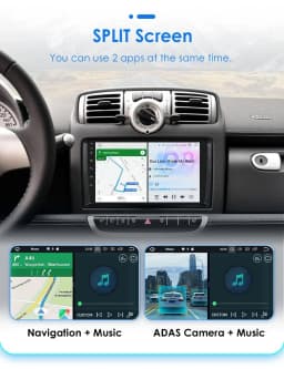 Android Car Radio For Smart Fortwo 451 2005-2010 Wireless CarPlay Android Auto Car Multimedia GPS 2din autoradio Octa Core 7862