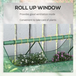 Steel Raised Garden Bed Planter Box Kit with Greenhouse, for Dual Use, Green