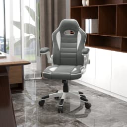 Vinsetto Gaming Chair PU Leather Office Chair Swivel Chair Grey