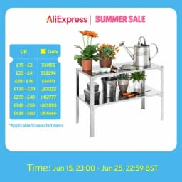 2 Tier Potting Bench Table, Galvanized Steel Planting Work Bench, Silver Tone