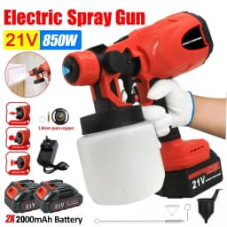 21V HVLP Cordless Paint Sprayer, Paint Spray Gun with Milwaukee/Dewalt Battery, 800ml Electric Paint Gun for Wood Car Fence