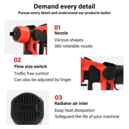 21V HVLP Cordless Paint Sprayer, Paint Spray Gun with Milwaukee/Dewalt Battery, 800ml Electric Paint Gun for Wood Car Fence