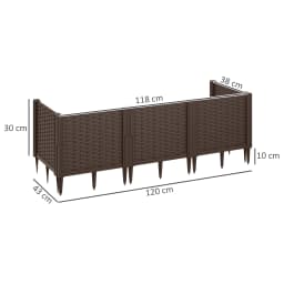 Plastic Raised Garden Bed, Modular Outdoor Planter Box for Flowers, Vegetables