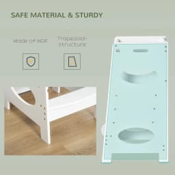 HOMCOM Toddler Step Stool Kids Adjustable Standing Tower with Safety Rail for Kitchen Counter