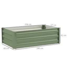 Galvanized Raised Beds for Garden Set of 2, Outdoor Elevated Planter Box, Green