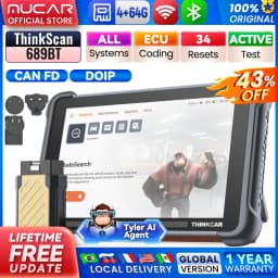 THINKCAR THINKSCAN 689BT All System Car Diagnostic Tool ActiveTest ECU Coding OBD2 Scanner 34 Services CAN FD DoIP Scan Tool