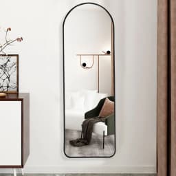 【Lifeideas】Black/Gold Arch Full Length Wall Mirror 40x120 CM