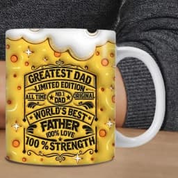 Fathers Day Mugs For Dad 350ml Handmade Ceramic Pottery Mug Large Tea Cup Drinkware Table Centerpiece Holiday Coffee Cup For Dad