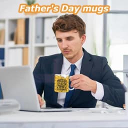 Fathers Day Mugs For Dad 350ml Handmade Ceramic Pottery Mug Large Tea Cup Drinkware Table Centerpiece Holiday Coffee Cup For Dad