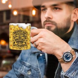Fathers Day Mugs For Dad 350ml Handmade Ceramic Pottery Mug Large Tea Cup Drinkware Table Centerpiece Holiday Coffee Cup For Dad