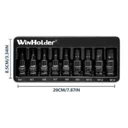 Impact Spline Bit Sockets Set 9pcs 3/8" Drive M4 - M5 - M6 - M7 - M8 - M9 - M10 - M12 - M14 Car Garage Tools Kit CR-V Steel