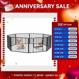 PawHut 60cm 8 Panels Heavy-Duty Dog Playpen for Small Dogs